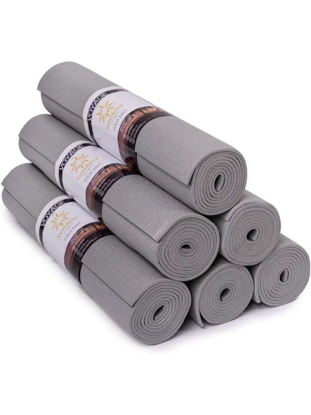 5mm Thick Studio Yoga Mats - 6 Pack, Extra Long 72x24in, Non-Slip Fitness Gear